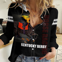 Kentucky Horse Racing Women Casual Shirt Sporty Style Black LT6 - Wonder Print Shop