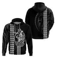 Polynesian Hoodie Hawaiian Warrior and Aloha Girl With Hammerhead Shark Tattoos White LT6 - Wonder Print Shop