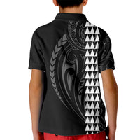 Polynesian Kid Polo Shirt Hawaiian Warrior and Aloha Girl With Hammerhead Shark Tattoos White LT6 - Wonder Print Shop
