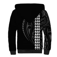 Polynesian Sherpa Hoodie Hawaiian Warrior and Aloha Girl With Hammerhead Shark Tattoos White LT6 - Wonder Print Shop