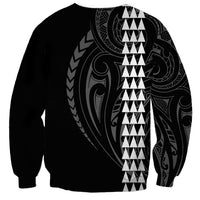 Polynesian Sweatshirt Hawaiian Warrior and Aloha Girl With Hammerhead Shark Tattoos White LT6 - Wonder Print Shop