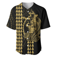 Polynesian Baseball Jersey Hawaiian Warrior and Aloha Girl With Hammerhead Shark Tattoos Gold LT6 - Wonder Print Shop