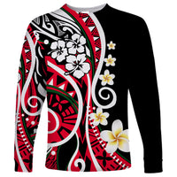 Plumeria Polynesian Long Sleeve Shirt Trending Red LT6 - Wonder Print Shop