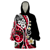 Plumeria Polynesian Wearable Blanket Hoodie Trending Red LT6 - Wonder Print Shop