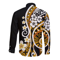 Plumeria Polynesian Long Sleeve Button Shirt Trending Gold LT6 - Wonder Print Shop
