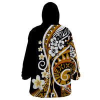 Plumeria Polynesian Wearable Blanket Hoodie Trending Gold LT6 - Wonder Print Shop