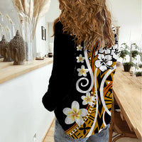 Plumeria Polynesian Women Casual Shirt Trending Gold LT6 - Wonder Print Shop