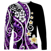Plumeria Polynesian Long Sleeve Shirt Trending Purple LT6 - Wonder Print Shop