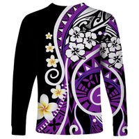 Plumeria Polynesian Long Sleeve Shirt Trending Purple LT6 - Wonder Print Shop