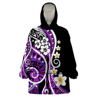 Plumeria Polynesian Wearable Blanket Hoodie Trending Purple LT6 - Wonder Print Shop