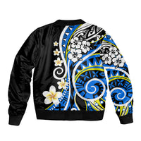 Plumeria Polynesian Bomber Jacket Trending Blue LT6 - Wonder Print Shop