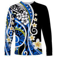 Plumeria Polynesian Long Sleeve Shirt Trending Blue LT6 - Wonder Print Shop