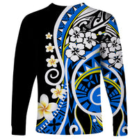 Plumeria Polynesian Long Sleeve Shirt Trending Blue LT6 - Wonder Print Shop
