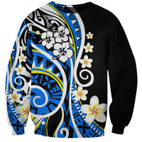 Plumeria Polynesian Sweatshirt Trending Blue LT6 - Wonder Print Shop