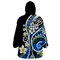 Plumeria Polynesian Wearable Blanket Hoodie Trending Blue LT6 - Wonder Print Shop