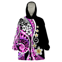 Plumeria Polynesian Wearable Blanket Hoodie Trending Pink LT6 - Wonder Print Shop
