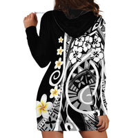 Plumeria Polynesian Hoodie Dress Trending Black LT6 - Wonder Print Shop