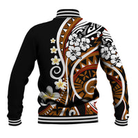 Plumeria Polynesian Baseball Jacket Trending Brown LT6 - Wonder Print Shop
