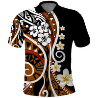 Plumeria Polynesian Polo Shirt Trending Brown LT6 - Wonder Print Shop