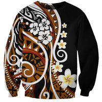 Plumeria Polynesian Sweatshirt Trending Brown LT6 - Wonder Print Shop