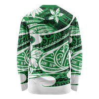Polynesian Tribal Long Sleeve Shirt Green LT6