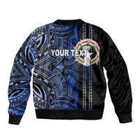 Custom Northern Mariana Islands Sleeve Zip Bomber Jacket Polynesian Tribal LT6 - Wonder Print Shop