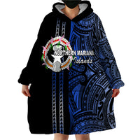 Custom Northern Mariana Islands Wearable Blanket Hoodie Polynesian Tribal LT6 - Wonder Print Shop