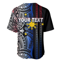 Custom Philippines Baseball Jersey Polynesian Tribal Black LT6 - Wonder Print Shop