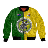 Cook Islands Bomber Jacket Yellow-Green Half Style LT6 - Wonder Print Shop