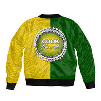 Cook Islands Bomber Jacket Yellow-Green Half Style LT6 - Wonder Print Shop