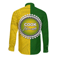 Cook Islands Long Sleeve Button Shirt Yellow-Green Half Style LT6 - Wonder Print Shop