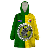 Cook Islands Wearable Blanket Hoodie Yellow-Green Half Style LT6 - Wonder Print Shop