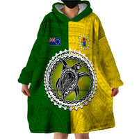Cook Islands Wearable Blanket Hoodie Yellow-Green Half Style LT6 - Wonder Print Shop