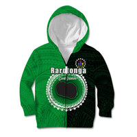 Custom Rarotonga Of Cook Islands Kid Hoodie Mix Half Black LT6 - Wonder Print Shop
