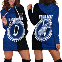 Custom Rakahanga Of Cook Islands Hoodie Dress Mix Half Black LT6 - Wonder Print Shop