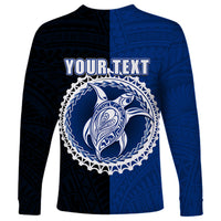 Custom Rakahanga Of Cook Islands Long Sleeve Shirt Mix Half Black LT6 - Wonder Print Shop