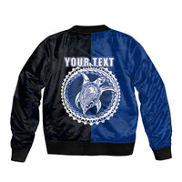 Custom Rakahanga Of Cook Islands Sleeve Zip Bomber Jacket Mix Half Black LT6 - Wonder Print Shop