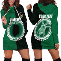 Custom Mitiaro Of Cook Islands Hoodie Dress Mix Half Black LT6 - Wonder Print Shop