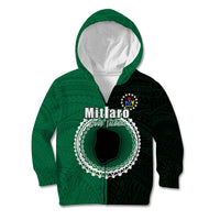 Custom Mitiaro Of Cook Islands Kid Hoodie Mix Half Black LT6 - Wonder Print Shop
