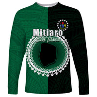 Custom Mitiaro Of Cook Islands Long Sleeve Shirt Mix Half Black LT6 - Wonder Print Shop