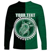 Custom Mitiaro Of Cook Islands Long Sleeve Shirt Mix Half Black LT6 - Wonder Print Shop