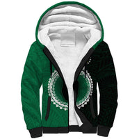 Custom Mitiaro Of Cook Islands Sherpa Hoodie Mix Half Black LT6 - Wonder Print Shop