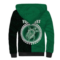 Custom Mitiaro Of Cook Islands Sherpa Hoodie Mix Half Black LT6 - Wonder Print Shop