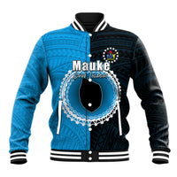 Custom Mauke Of Cook Islands Baseball Jacket Mix Half Black LT6 - Wonder Print Shop