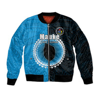 Custom Mauke Of Cook Islands Bomber Jacket Mix Half Black LT6 - Wonder Print Shop