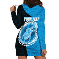 Custom Mauke Of Cook Islands Hoodie Dress Mix Half Black LT6 - Wonder Print Shop