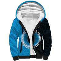 Custom Mauke Of Cook Islands Sherpa Hoodie Mix Half Black LT6 - Wonder Print Shop