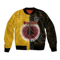 Custom Manihiki Of Cook Islands Bomber Jacket Mix Half Black LT6 - Wonder Print Shop