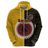 Custom Manihiki Of Cook Islands Hoodie Mix Half Black LT6 - Wonder Print Shop