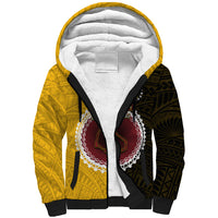Custom Manihiki Of Cook Islands Sherpa Hoodie Mix Half Black LT6 - Wonder Print Shop